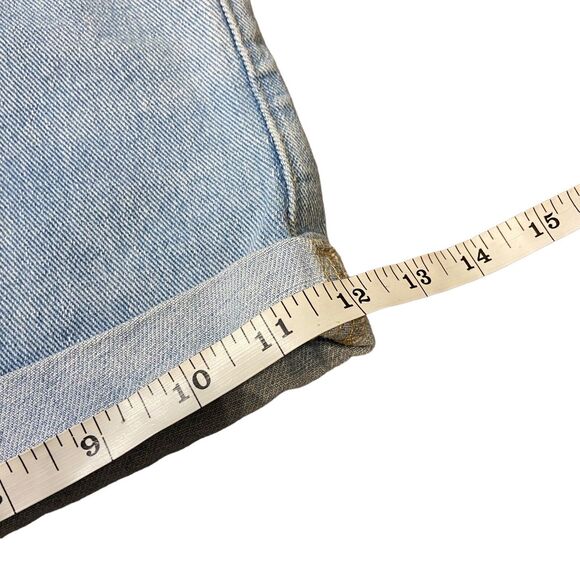 Forever 21 Size 29 Distressed High Rise Button Fly Cuffed Hem Denim Jean Shorts - Picture 14 of 16